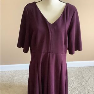 18/20 burgundy fit and flare dress